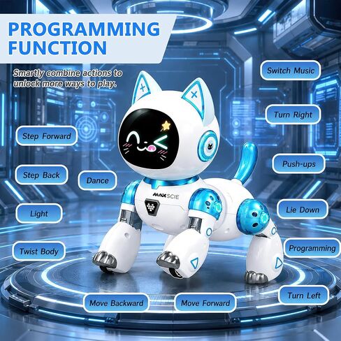 Remote Control Robot Cat - Voice Control Dancing Touch Mechanical Blue Cat Toy for Boys Girls,Kids Age 3-9 Christmas Birthday Surprise Gifts in Kuwait