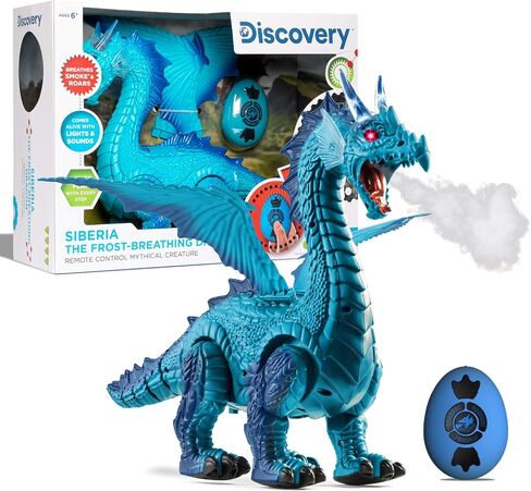 Discovery Frost-Breathing RC Dragon with Smoke Breath, Walking, Wing Flapping, Realistic Roaring Sounds| Light-Up Large Dinosaur Toy| Remote Control Robot Dino Mythical Creature|Kids Boys Gift| Age 6+ in Saudi Arabia