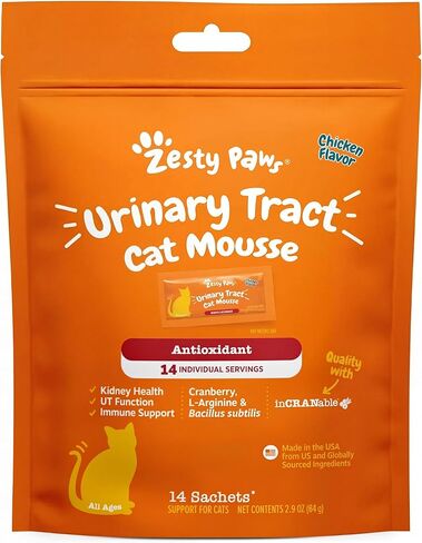 Zesty Paws Cat Urinary Supplement Mousse - Chicken, 14 Ct in Kuwait