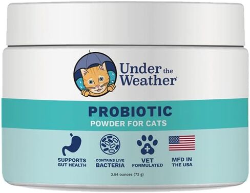 Under the Weather Pet Probiotics Powder for Cats | Vet Formulated Probiotic Supplement for Digestive Gut Health | Promotes Good Digestion & Immunity | Aids Occasional Diarrhea for Cats (2.54 Oz) in Kuwait