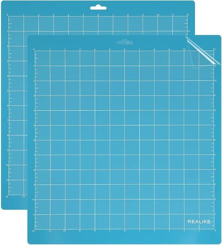 REALIKE Light Cutting Mat for Cricut Maker 3/Maker/Explore 3/Air 2/Air/One, 2 Pack 12x12 Inch Blue Light Grip Adhesive Sticky Non-Slip Cut Mat Replacement Accessories for Cricut in Saudi Arabia