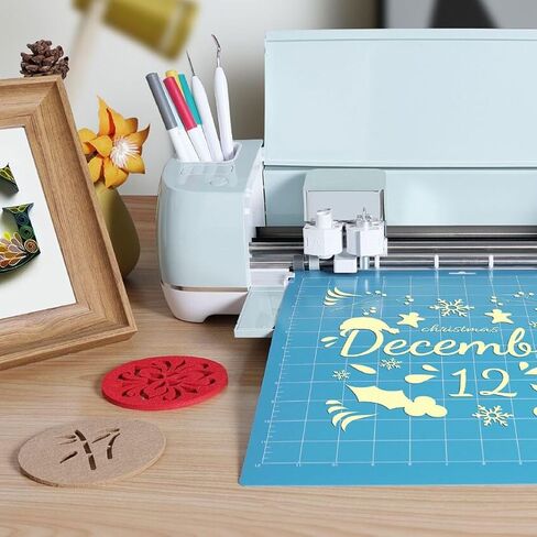 REALIKE Light Cutting Mat for Cricut Maker 3/Maker/Explore 3/Air 2/Air/One, 2 Pack 12x12 Inch Blue Light Grip Adhesive Sticky Non-Slip Cut Mat Replacement Accessories for Cricut in Saudi Arabia