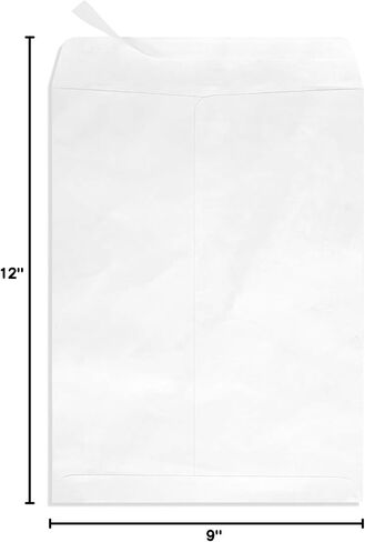 100 9x12 Tyvek Envelopes, Self Seal 9 x 12 Catalog Mailer, Ultra Strong 14lb Tear Resistant Material, Designed for Secure Mailing, Strong Peel and Seal Flap, 100 Envelopes in Kuwait