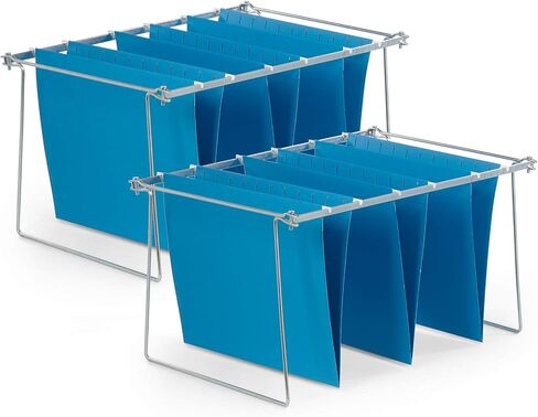Blue Summit Hanging File Bars For File Cabinet, Letter Size, 13x17.5, Metal Files Holder Bars on Desktop, File Drawer Organizer Insert, Filing Cabinet Organizer Insert, Set of 2 in Kuwait