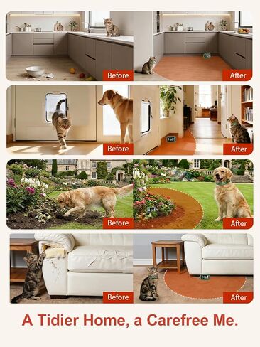 MIMOFPET Wireless Pet Barrier for Cats Dogs - Outdoor Indoor Barrier Waterproof with Adjustable Safe Static Intensity,Adjustable Range up to 8.2 ft, Rechargeable Color Display Barrier System-Green in Kuwait