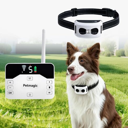2-in-1 Wireless Dog Fence and Shock Collar for Large Dogs in Kuwait