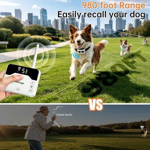 2-in-1 Wireless Dog Fence and Shock Collar for Large Dogs in Kuwait