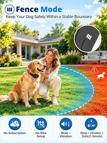 2-in-1 GPS Wireless Dog Fence & Training Collar System for Dogs 20+ lbs in Kuwait
