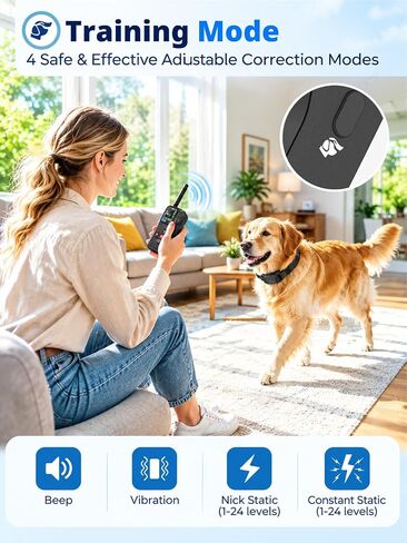 2-in-1 GPS Wireless Dog Fence & Training Collar System for Dogs 20+ lbs in Kuwait