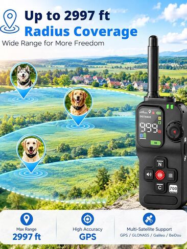 2-in-1 GPS Wireless Dog Fence & Training Collar System for Dogs 20+ lbs in Kuwait
