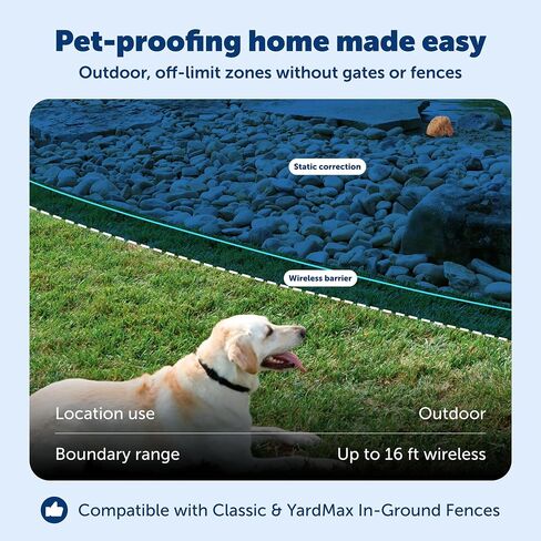 PetSafe Pawz Away Outdoor Wireless Pet Barrier, Electric Training System for Cats and Dogs with Receiver Collar in Kuwait