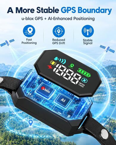 GPS Wireless Dog Fence System for Dogs 18+ lbs, 33–1999 Yard Range in Kuwait