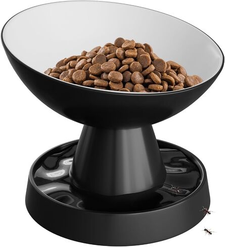 Raised Cat Food Bowl, Ceramic 15° Tilted Cat Bowl(White) in Kuwait