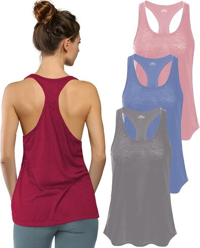 Women's 5 Pack Everyday Flowy Burnout Racer Back Active Workout Tank Tops in Kuwait