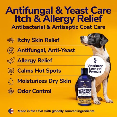 Miracle Vet Medicated Dog Shampoo for Itchy Skin Relief 8 fl oz in Kuwait