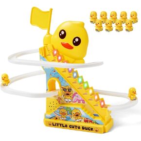 Kids Small Duck Climb Stair Slide Toy,Duck Roller Coaster Tracks Toys Set in Kuwait
