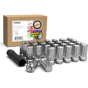 Wheel Accessories Parts 32 Pcs 14mm 1.50 14x1.50 Thread Truck 1.90" Long Spline Lug Nuts Chrome Truck 7 Spline Fits 1999+ Chevy Silverado GMC Sierra 2500 3500 Ford 2005+ F250 F350 2011+ Ram 2500 3500 in Saudi Arabia