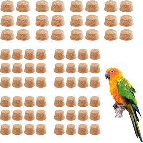 2 Pcs Wooden Bird Chew Toys - 7.9" Hanging Parrot Toys, 92 Detachable Corks in Kuwait