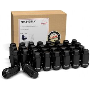 Wheel Accessories Parts 32 Pcs 1/2" Thread Lug Nuts Bulge Acorn 3/4" Hex 1.90 Long Black Chrome Fits Dodge D250 D350 GMC C3500 Chevy K20 K30 C30 in Saudi Arabia
