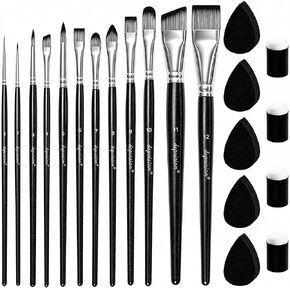 Depvision Face Paint Brushes Set 12 Pcs Face Painting Brushes and Sponges Set Professional Paint Brushes for Body Art Painting Acrylic Oil Watercolor Artist Paintbrush for Halloween Cosplay with Case in Saudi Arabia
