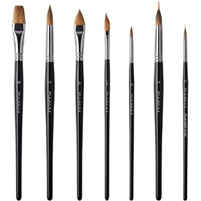 Watercolor Brushes Professional, Fuumuui 10Pcs Synthetic Squirrel Hair Water Color Paint Brush Set for Artists - Flat, Round Pointed, Dagger, Cats Tongue Oval Wash for Watercolor Gouache Inks Painting in Kuwait