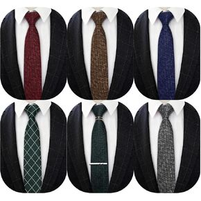 Barry.Wang Men Tie Classic Silk Gift Necktie With Tie Clip Jacquard Woven Neck Ties 6PCS Formal Wedding in Saudi Arabia