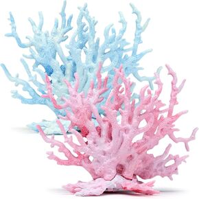2 PCS Aquarium Coral Ornament, Blue Pink Coral Reef Decor, Artificial Plants Fish Tank Decorations in Kuwait