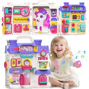 ELFJOY Montessori Toy for 1 Year Old Girl Gift, Montessori Busy Board for 1-2 Year Old, 56+ Bilingual Early Educational Learning Toddler Baby Girl Toys, First Birthday Gift for Little Girls in Saudi Arabia