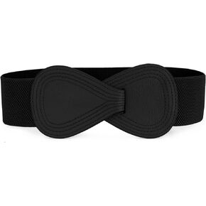Allegra K Plus Size Interlock Buckle 8-shaped Faux Leather Elastic Belt Cinch Waistband for Lady in Saudi Arabia