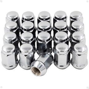 Wheel Accessories Parts Set of 20 Chrome 12x1.25 Lug Nuts Closed End Bulge Acorn Lug Nut Style 1.38" Long Cone Seat 19mm (3/4") Hex Wheel Lug Nut (M12x1.25, Chrome) in Saudi Arabia