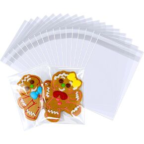PigPotParty 4x6 in Small Clear Cellophane Treat Bags, Self-Sealing, 100 Pcs in Saudi Arabia