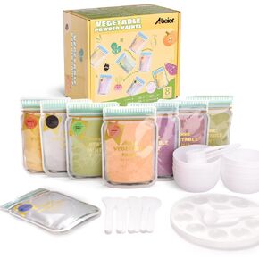 ABEIER Washable Finger Paint Powder 8 Colors Baby Safe Non-Toxic Ages 1-6+ in Kuwait
