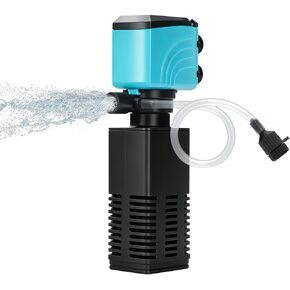 DaToo Aquarium Filter 5-15 Gallon Fish Tank Filter 120GPH Powerful Pump for Aquariums Adjustable Air Flow Submersible Internal Aquarium Filters for Pond Wavemaker Air Supply Freshwater and Saltwater in Kuwait