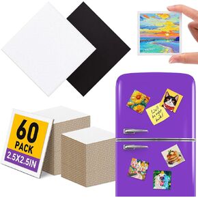 60Pack 2.5x2.5IN Square Mini Canvas Magnets, Small Magnetic Paint Canvas in Kuwait