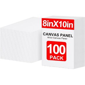 100Pack 8x10 Inch Premium Flat Canvas Panels for Acrylic and Oil Painting in Kuwait