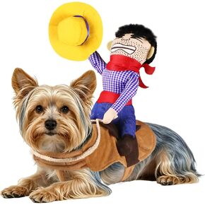 Dog Halloween Costumes, Funny Dog Cowboy Rider Costume, Adjustable Pet Halloween Cosplay Costume for Small Medium Large X-Large Dogs (XX-Large) in Kuwait