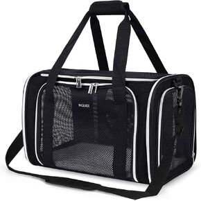 BAGLHER Cat Carrier Bag,Airline Approved Pet Carrier Soft Side Pet Travel 5 Sides Open Doors 3 Sides Expandable Foldable Dog Carrier with Fleece Pad in Kuwait