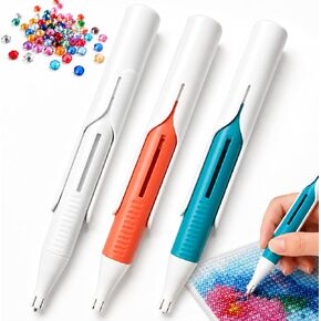 3PCS Automatic Diamond Painting Bead Dispenser,2027 New Diamond Art Automatic Bead Dispenser Pen,Suitable for 2.8mm Round Diamonds,Durable, WH+OG+BU in Kuwait