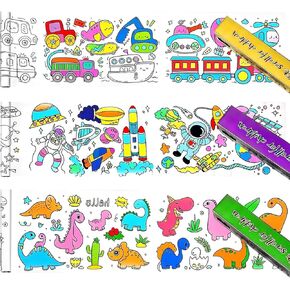 2Pcs Coloring Paper Roll for Kids, Art Paper Sticky Roll 11.8" x 118" in Kuwait
