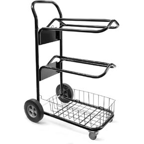 Homestead 220 Lbs Rolling Saddle Rack Cart with Basket – Heavy Duty Saddle Stand for Western Horse Gear, Organizers and Storage for Tack Room, Bridle, Horse Lovers, Cowboy - 3 Tier Saddle Rack Carts in Kuwait