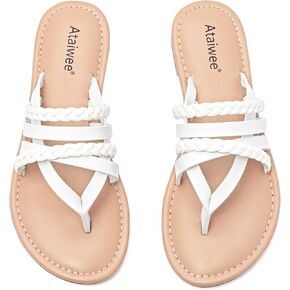 Ataiwee Women's Flat Slide Sandals - Fashion Slip On Flat Summer Shoes. in Saudi Arabia