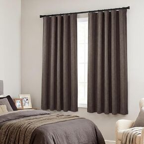 Oatmeal Linen Blackout Curtains 96 Inch Long 2 Panel Set, Pleated Drapes with Hooks for 8FT Floor to Ceiling or Track System, Neutral Warm Beige Greige Black Out Window Drapery for Bedroom Living Room in Saudi Arabia