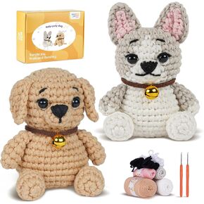 MOREJMTT Crochet Kit for Beginners, Learn to Crochet, Include Easy Knitting Soft Yarn, Step-by-Step Video Tutorial, Hook, Holiday Birthday Gift for Adults (Golden Retriever) in Saudi Arabia