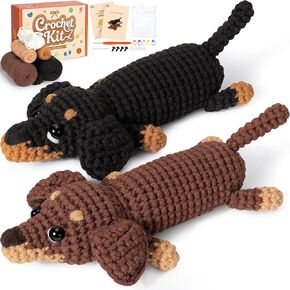 Fortuning's JDS Crochet Kit for Beginners, 2 Pack Dinosaur Cat Crochet Kit in Saudi Arabia