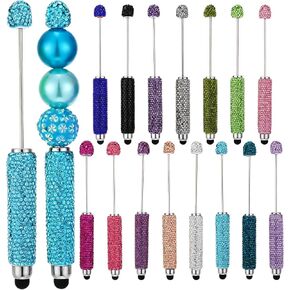 15-Pcs Beadable Pens Bulk Bedazzling Kit with Rhinestone Stylus Pens DIY Beaded Bling Pens for Touch Screen & Craft in Kuwait