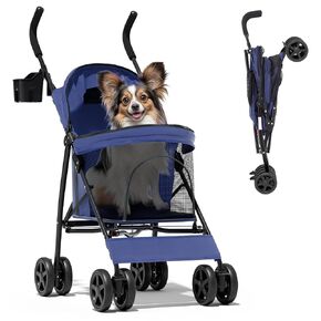 Magshion Compact Fold Pet Travel Stroller for Small Dogs Cats, Black in Saudi Arabia