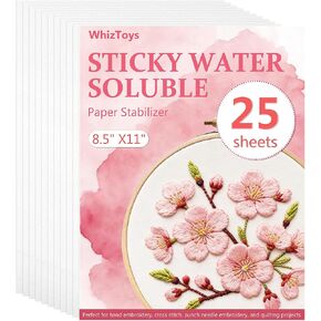 WhizToys 15PCS Water Soluble Stabilizer for Embroidery, 8.5"x11" in Saudi Arabia