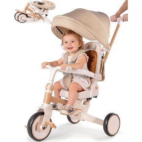 7-in-1 Tricycle for Toddlers 1-3 Years Gift, Foldable Baby Trike Stroller in Kuwait