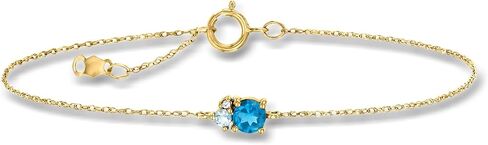 Ross-Simons RS Pure 0.30 Carat London Blue Topaz Bracelet With Swiss Blue Topaz and Diamond Accents in 14kt Yellow Gold. 6.5 inches in Kuwait