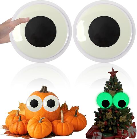 PETKNOWS 7 Inch Giant Googly Eyes, 2 Pcs Large Glowing Sticky Wiggle Eyes in Saudi Arabia